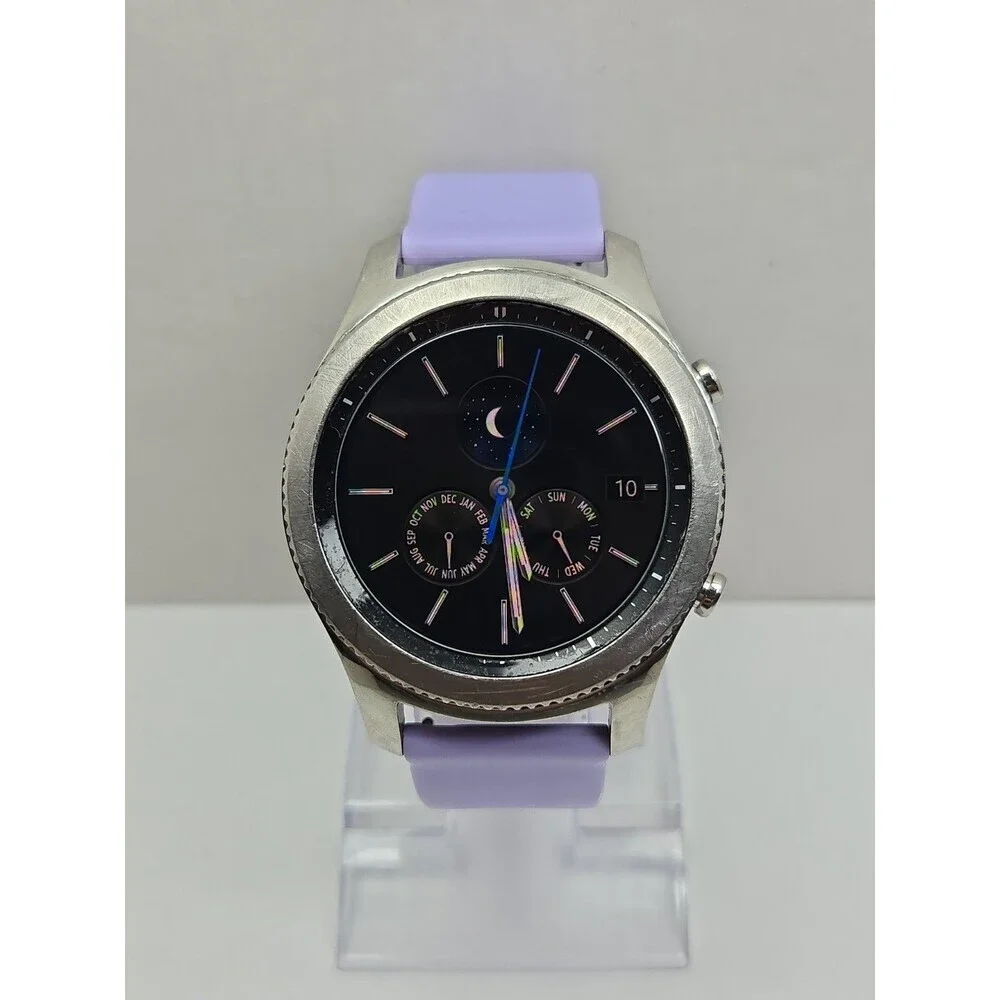 Samsung Gear S3 Classic SMR770 46mm Silver Bluetooth GPS Smartwatch Purple- Read